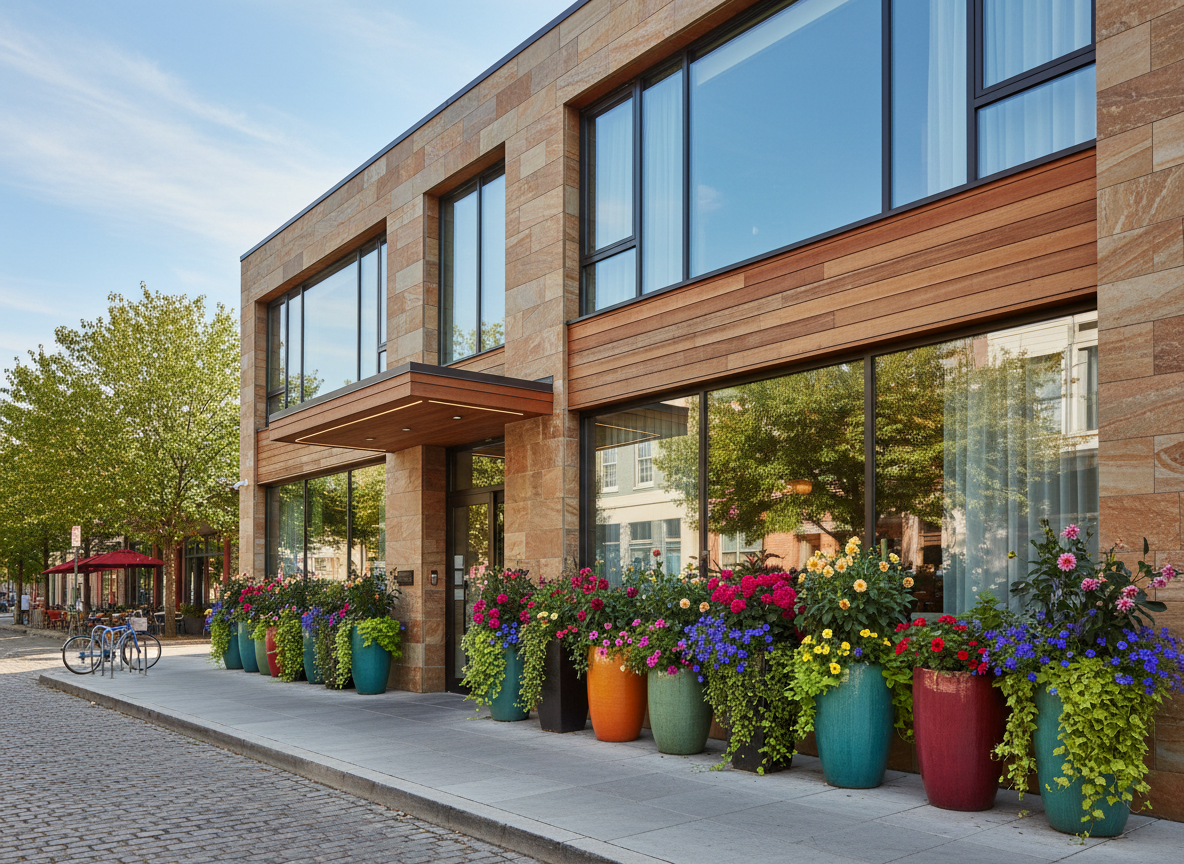 Hotelier working at a hotel front desk